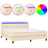 vidaXL Box spring postel s matrac&iacute; a LED kr&eacute;mov&aacute; 160x200 cm textil