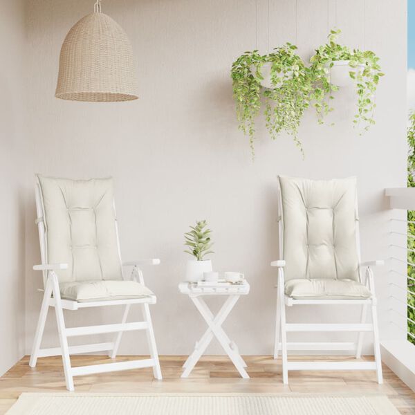 vidaXL Podu&scaron;ky na židli vysok&eacute; opěradlo 2 ks kr&eacute;mov&aacute; melanž 120x50x7cm