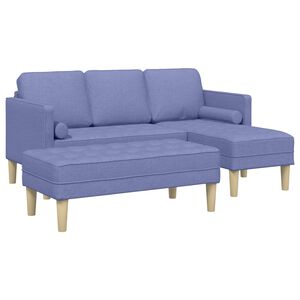 vidaXL Set pohovek 2 ks Modr&aacute; dž&iacute;novina Polyester