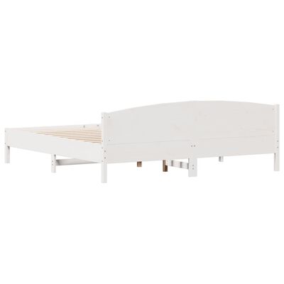 vidaXL Rám postele s čelem bílý 180 x 200 cm masivní borovice