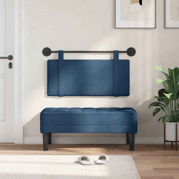 vidaXL Z&aacute;věsn&aacute; čeln&iacute; deska N&aacute;stěnn&yacute; Modr&aacute; 100 x 55 x 5 cm textil