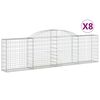 vidaXL Klenut&eacute; gabionov&eacute; ko&scaron;e 8 ks 300x30x80/100 cm pozinkovan&eacute; železo