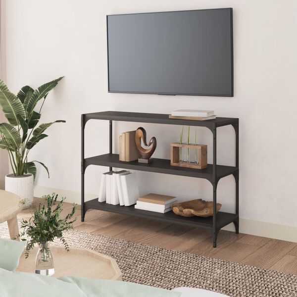 vidaXL Knihovna čern&aacute; 100x33x70,5 cm kompozitn&iacute; dřevo a ocel