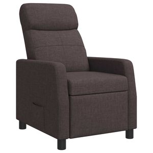 vidaXL Křeslo s funkc&iacute; ležen&iacute; Tmavě hněd&aacute; Textil
