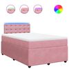 vidaXL Box spring postel s matrac&iacute; růžov&aacute; 120x190 cm samet