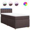 vidaXL Box spring postel s matrac&iacute; tmavě hněd&aacute; 90x190 cm textil
