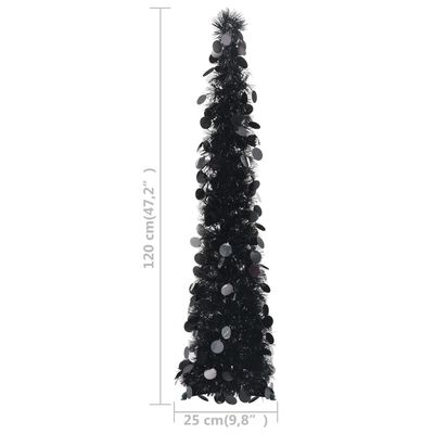 vidaXL Pop-up umělý vánoční stromek černý 120 cm PET