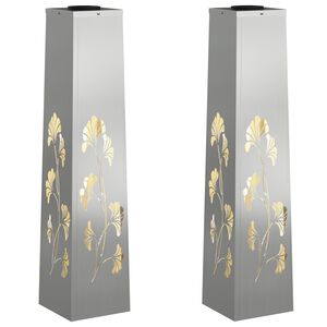 vidaXL Sol&aacute;rn&iacute; LED Cestovn&iacute; Světlo 2 ks Tepl&aacute; b&iacute;l&aacute; 18 x 18 x 80 cm