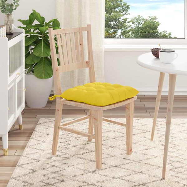 vidaXL Pol&scaron;t&aacute;ře na sedadla 2 pcs Světl&aacute; žlut&aacute; 40 x 40 x 6 cm textil