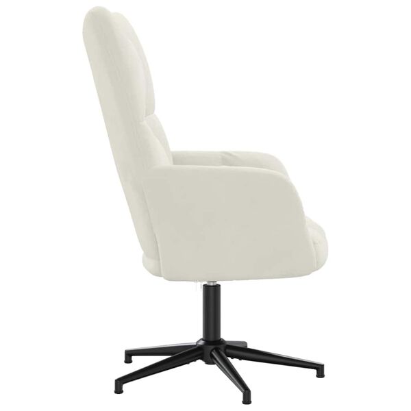 vidaXL Relaxačn&iacute; křeslo kr&eacute;mově b&iacute;l&eacute; samet