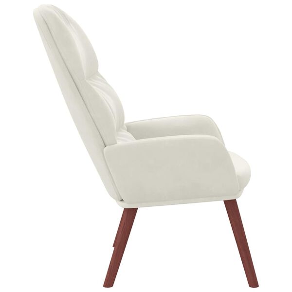 vidaXL Relaxační židle krémově bílá samet