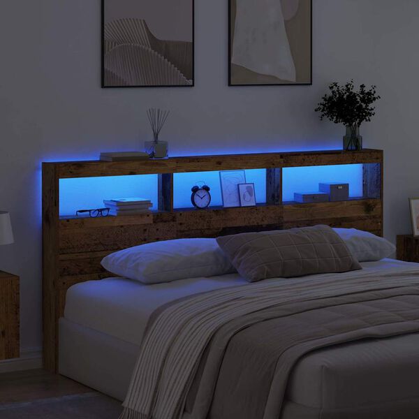 vidaXL Čelo postele Star&eacute; dřevo 200 x 17 x 102 cm kompozitn&iacute; dřevo