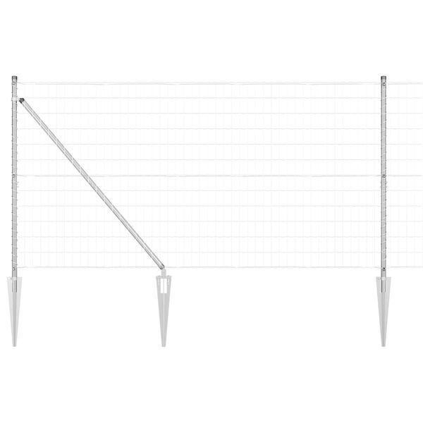 vidaXL Plot s sloupkem Stř&iacute;brn&aacute; 1,2 x 25 m Ocel