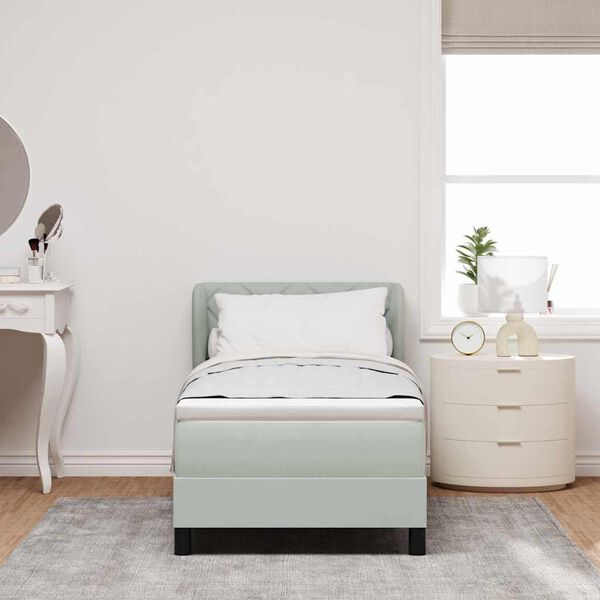 vidaXL Postel s boxspringem s matrac&iacute; Světle &scaron;ed&aacute; 80 x 200 cm samet