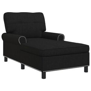 vidaXL Chaise Lounge s pol&scaron;t&aacute;řem Čern&yacute; 91 x 157 x 91 cm textil