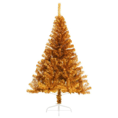 vidaXL Umělý poloviční vánoční stromek se stojanem zlatý 150 cm PET