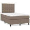 vidaXL Box spring postel s matrac&iacute; a LED taupe 120x190 cm textil