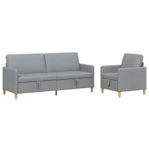vidaXL Sedačka se storage 2 pcs Světle &scaron;ed&aacute; Polyester