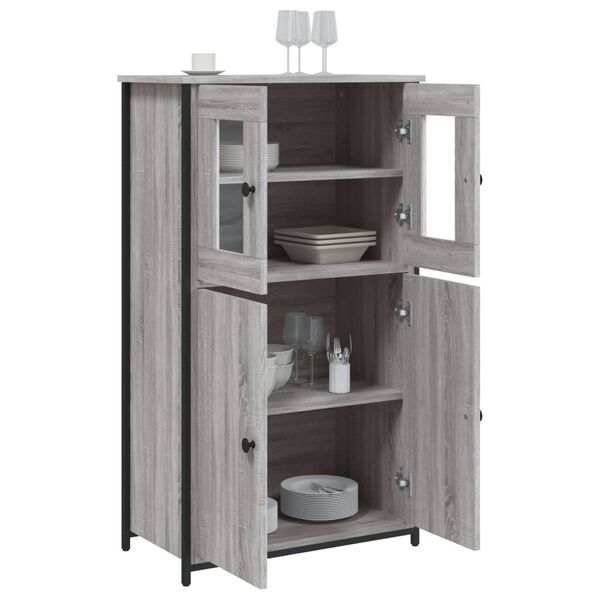 vidaXL Skř&iacute;ň highboard &scaron;ed&aacute; sonoma 62 x 32 x 106,5 cm kompozitn&iacute; dřevo