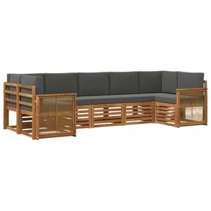 vidaXL Rohov&aacute; sofa sada s pol&scaron;t&aacute;řem 6 pcs Přirozen&aacute; a Anthracitov&aacute;