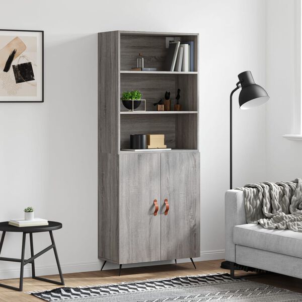 vidaXL Skř&iacute;ň highboard &scaron;ed&aacute; sonoma 69,5 x 34 x 180 cm kompozitn&iacute; dřevo