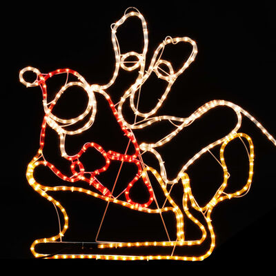 vidaXL Vánoční světelná dekorace 4 sobi se sáněmi 500 x 10 x 80 cm