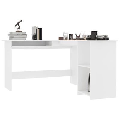 vidaXL Rohový psací stůl bílý 120 x 140 x 75 cm dřevotříska