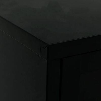 vidaXL TV stolek černý 90 x 30 x 44 cm ocel a sklo