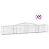 vidaXL Klenut&eacute; gabionov&eacute; ko&scaron;e 9 ks 400x50x60/80 cm pozinkovan&eacute; železo