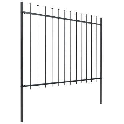 vidaXL Zahradní plot s hroty ocelový 15,3 x 1,5 m černý