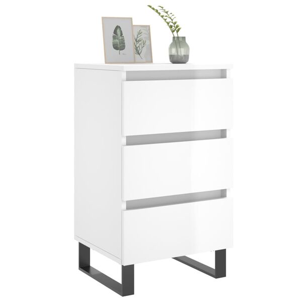 vidaXL Nočn&iacute; stolky 2 ks leskl&eacute; b&iacute;l&eacute; 40 x 35 x 69 cm kompozitn&iacute; dřevo