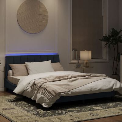 vidaXL Rám postele s LED osvětlením tmavě šedý 140 x 190 cm samet