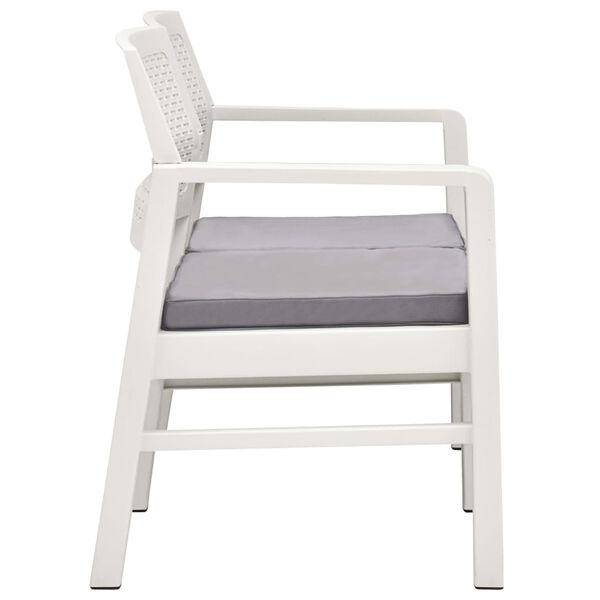 vidaXL 4d&iacute;ln&aacute; zahradn&iacute; sedac&iacute; souprava s podu&scaron;kami plast b&iacute;l&aacute;