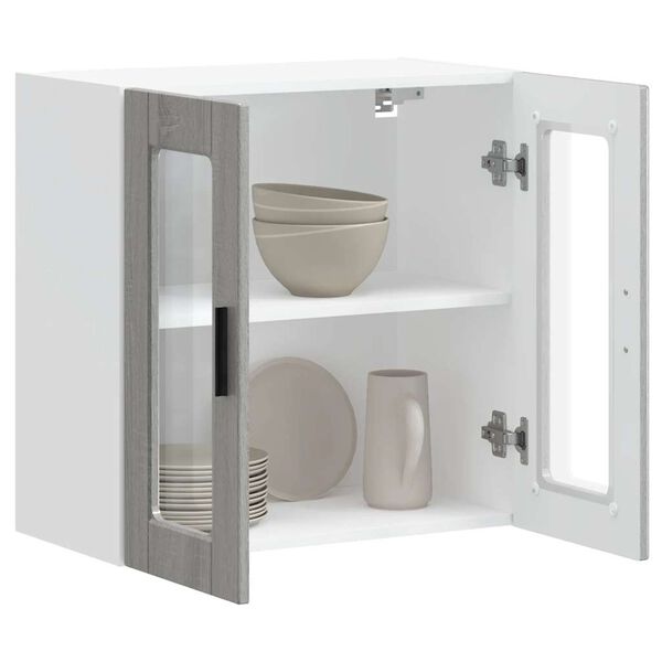 vidaXL Kuchyňsk&aacute; n&aacute;stěnn&aacute; skř&iacute;ňka se skleněn&yacute;mi dv&iacute;řky "Porto"