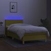 vidaXL Box spring postel s matrac&iacute; a LED zelen&aacute; 90x200 cm textil