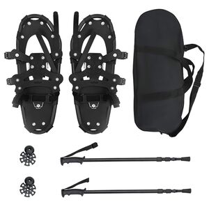 vidaXL 3 V 1 sněžnice s turistick&yacute;mi holemi Čern&aacute; 53 x 21 cm
