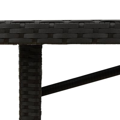 vidaXL Zahradní stůl se skleněnou deskou černý 190x80x74 cm polyratan
