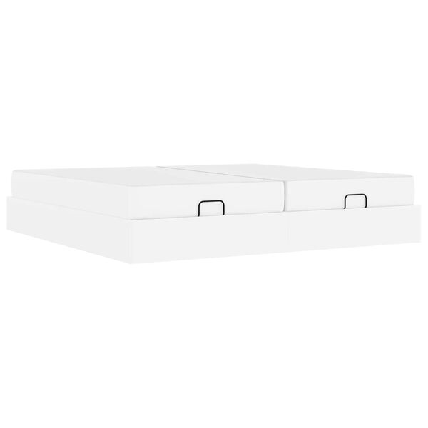 vidaXL R&aacute;m postele s matrac&iacute; s matrac&iacute; 2 pcs B&iacute;l&aacute; PVC