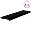 vidaXL N&aacute;&scaron;lapy na schody 12 ks hnědo-čern&eacute; 100x30x2 cm masivn&iacute; dub