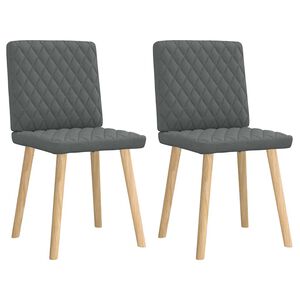 vidaXL J&iacute;deln&iacute; židle 2 ks tmavě &scaron;ed&eacute; textil