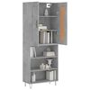 vidaXL Skř&iacute;ň highboard betonově &scaron;ed&aacute; 69,5x34x180 cm kompozitn&iacute; dřevo