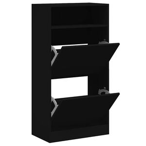 vidaXL Botn&iacute;k čern&yacute; 60 x 34 x 116 cm kompozitn&iacute; dřevo