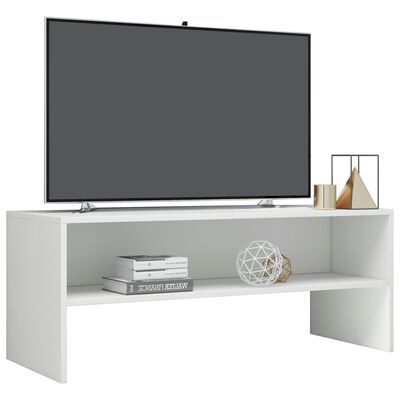 vidaXL TV stolek bílý s vysokým leskem 100 x 40 x 40 cm dřevotříska