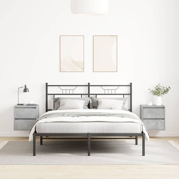 vidaXL N&aacute;stěnn&eacute; nočn&iacute; stolky 2 ks betonově &scaron;ed&yacute; 38x34x40 cm