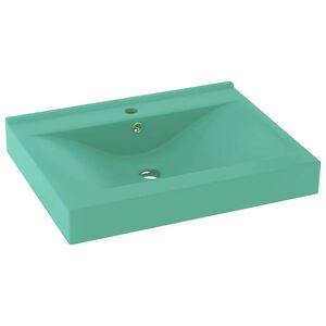 vidaXL Luxusn&iacute; umyvadlo otvor na baterii bledě zelen&eacute; 60x46cm keramika
