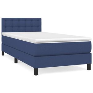 vidaXL Box spring postel s matrac&iacute; modr&aacute; 80x200 cm textil