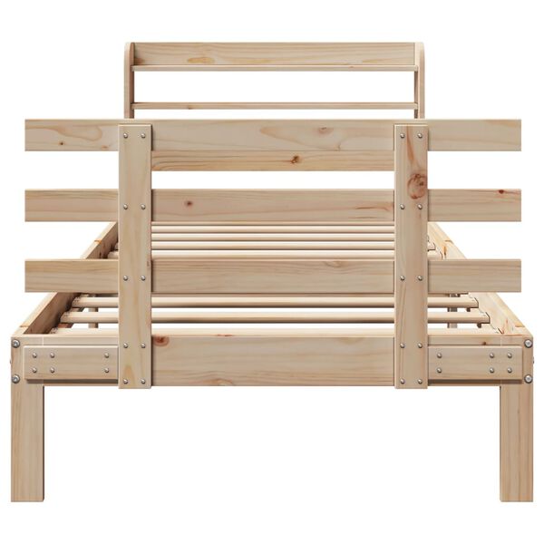 vidaXL Rám postele s čelem 90 x 190 cm masivní borovice