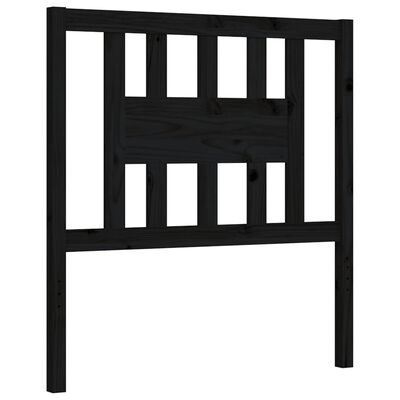 vidaXL Rám postele s čelem černý 90 x 200 cm masivní dřevo