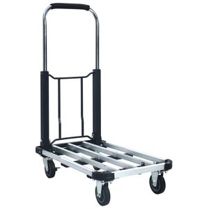 vidaXL Skl&aacute;dac&iacute; přepravn&iacute; rudl 150 kg hlin&iacute;k stř&iacute;brn&yacute;