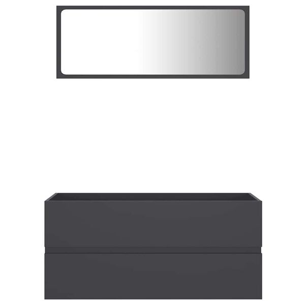 vidaXL 2d&iacute;ln&yacute; set koupelnov&eacute;ho n&aacute;bytku &scaron;ed&yacute; dřevotř&iacute;ska